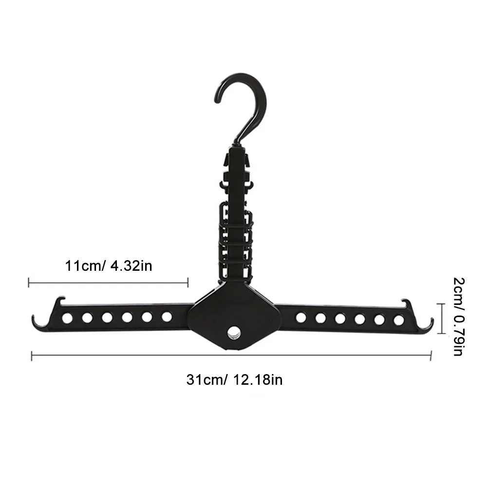Multi-Functional Plastic Clothes Hanger Foldable Compact Design Tight Groove Underwear Secure Hold Double Stackable Wardrobe