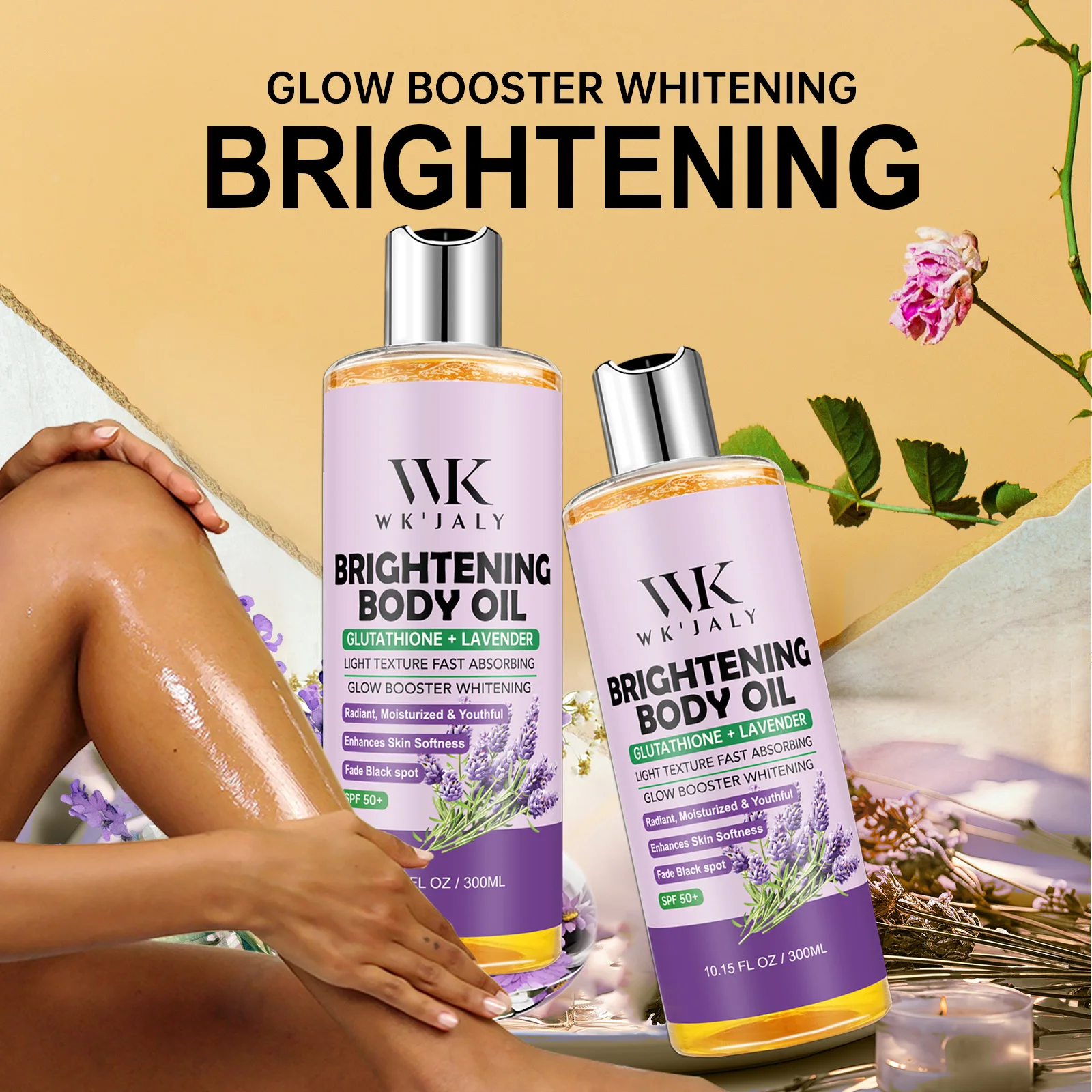 

Осветляющее масло для тела WK JALY с глутатионом и натуральной лавандой, улучшает мягкость кожи, увлажняет, уменьшает черные точки, 300 мл