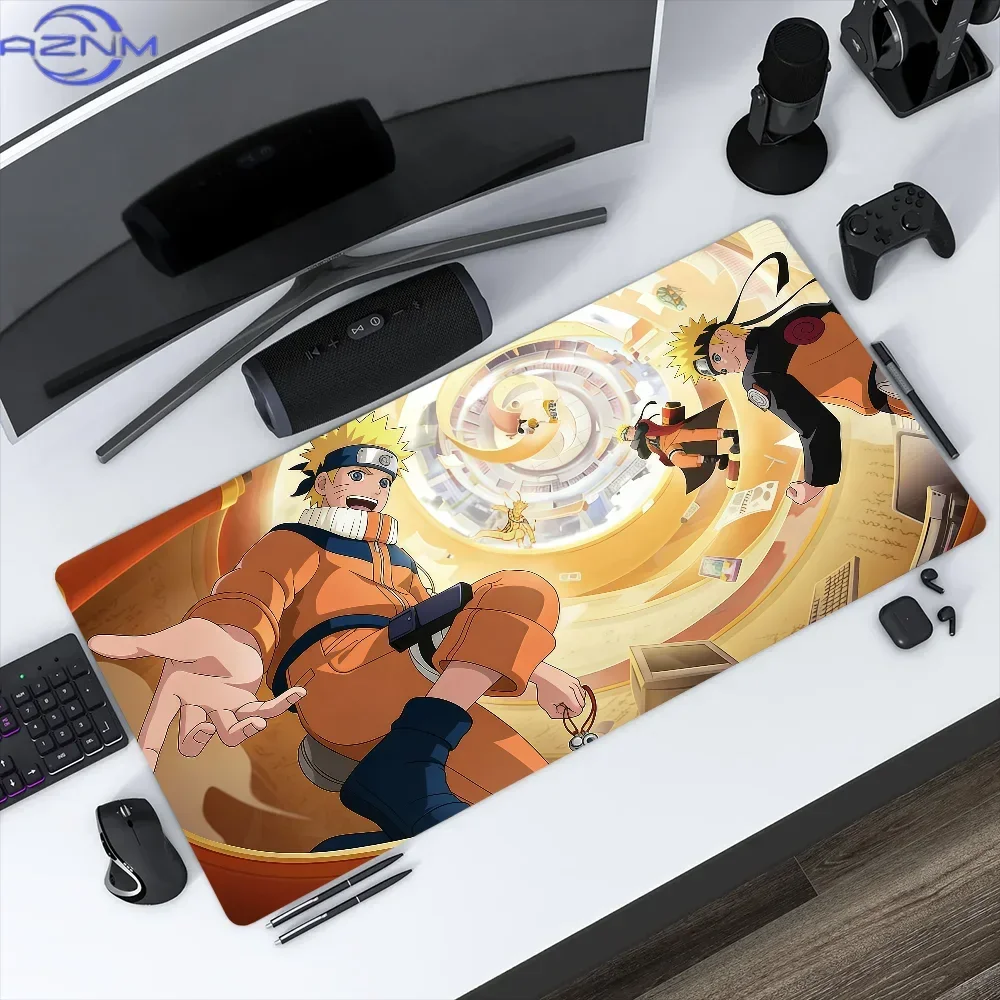 NARUTO Uzumaki Gaming Mouse Pad, Large Thickened Non-slip Lock Edge Cushion, Anime Office Student Writing Desk Mat