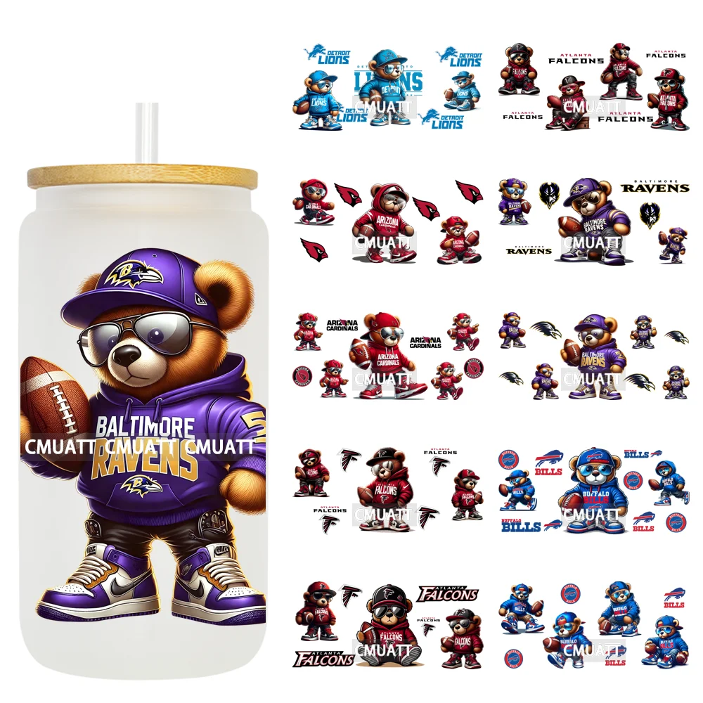 

Sports Football UV DTF Cup Wraps Transfers Stickers 16oz Decorate Mugs Beer Can Bottle Customized DIY Craft