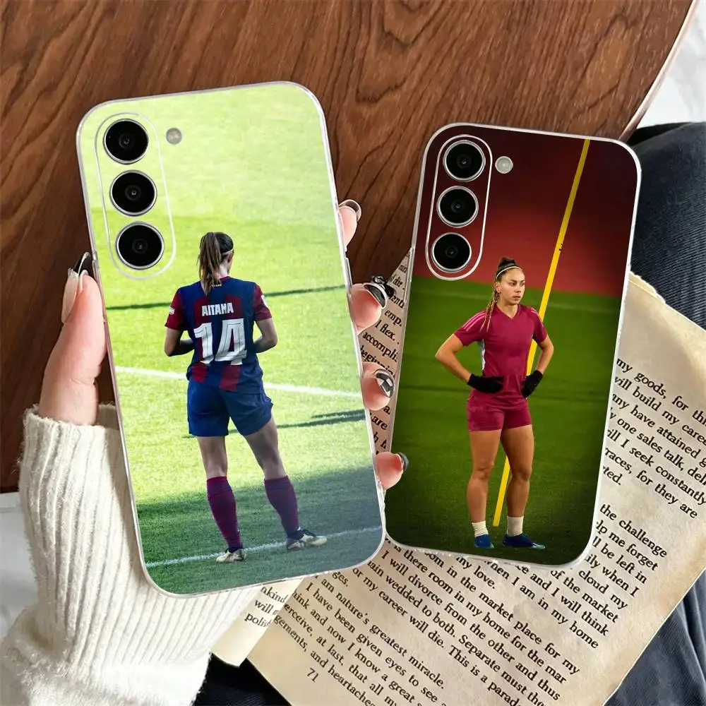 Funda de teléfono Football Star Athenea del Castillo para SamsungA10,12,20,21S,30,31,40,50,51,52,70,71, funda transparente