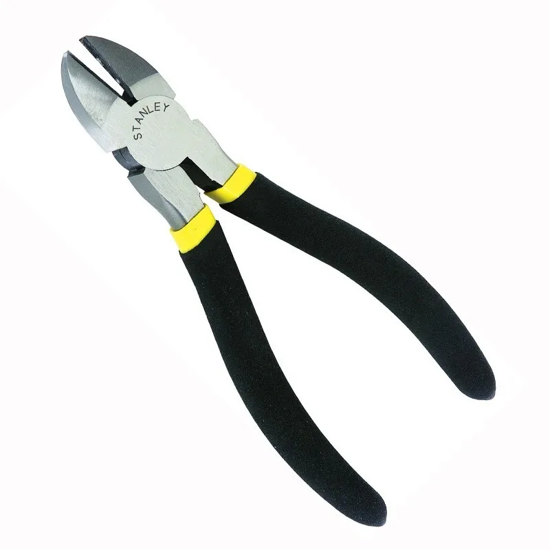 Stanley 84-124-23 Black Handle Mini Oblique Nose High Carbon Steel Small Pliers Oblique Wire Cutting Pliers 4 inches