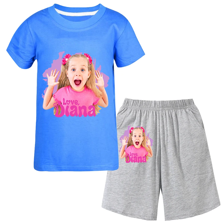 Diana and Roma Blouse Short Sleeve Child Tracksuit Family Matching Clothes Sets for Baby Track Suits Two-piece Set Korean Summer