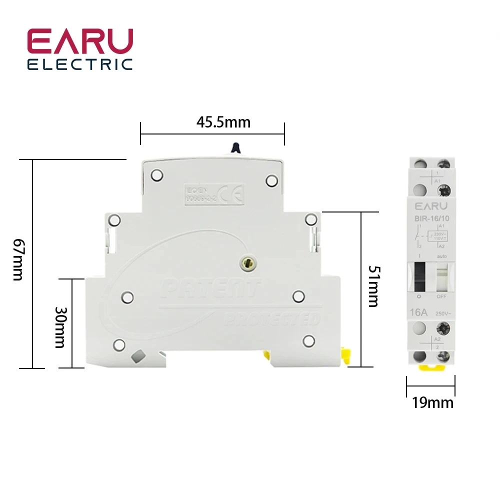 Relé de impulso de doble voltaje para el hogar, Control de pulso eléctrico, relé de Control automático para circuito de iluminación, 16A, AC230V, DC110V, 24V