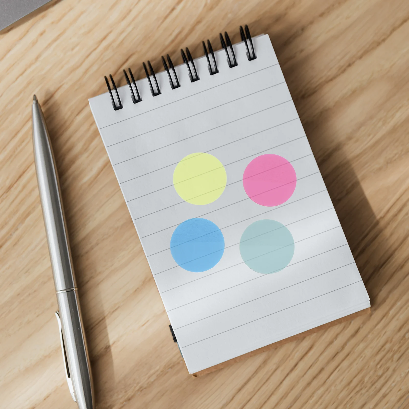1Set Circular Note Stickers Strong Adhesive Memo Pads for Daily Use Simple Tear- No Residue Left Ideal for Files Books