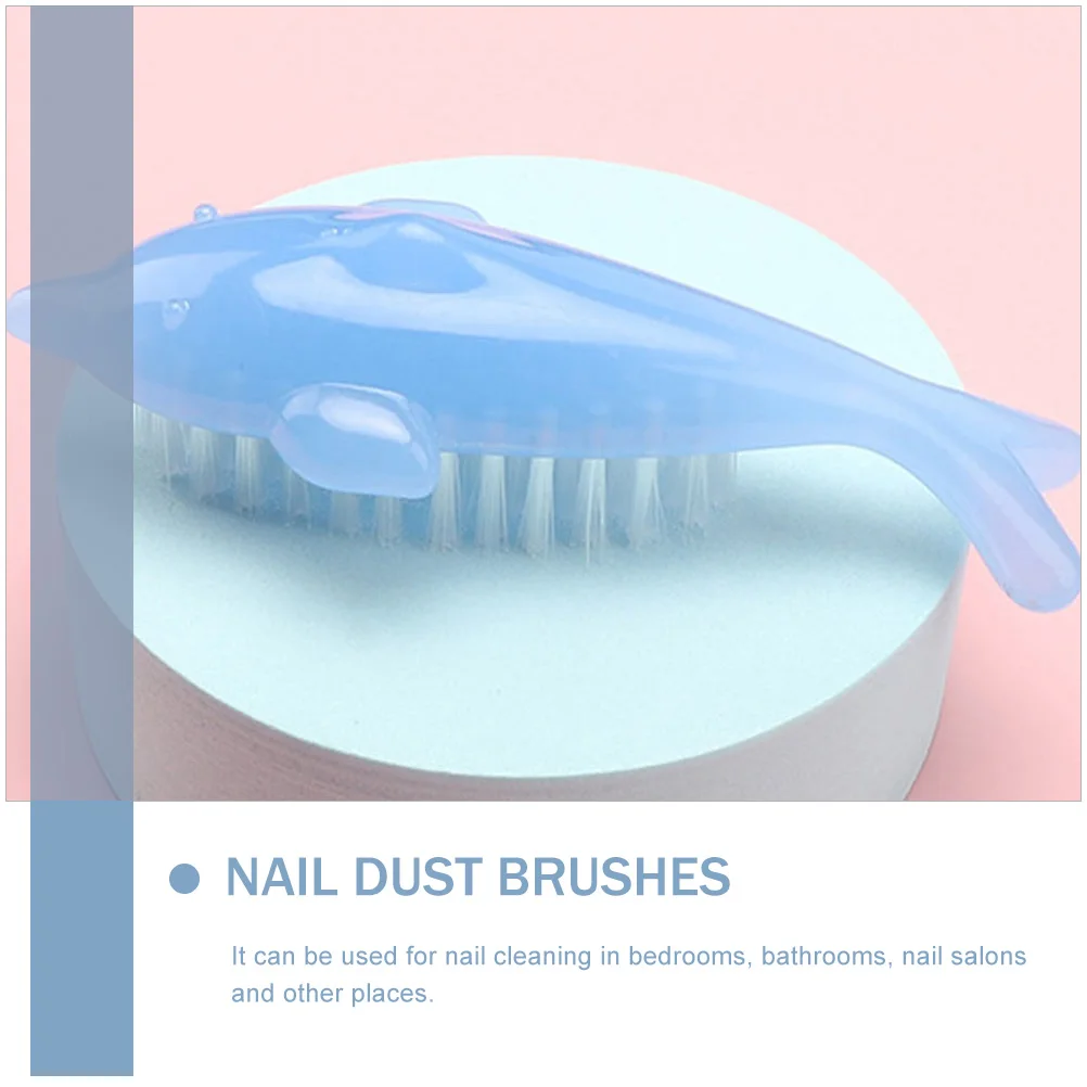 

5pcs Small Dolphin-Shaped Nail Brush For Dust Clean Portable Fingernail Cleaning Tool Manicure Pedicure Women Nails Care Brush