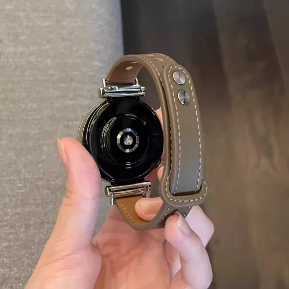 18mm 20mm 22mm Strap leather loop link For Samsung Galaxy Watch 7 FE 5 Pro 4 6 classic 44mm 40mm sport bracelet correa band