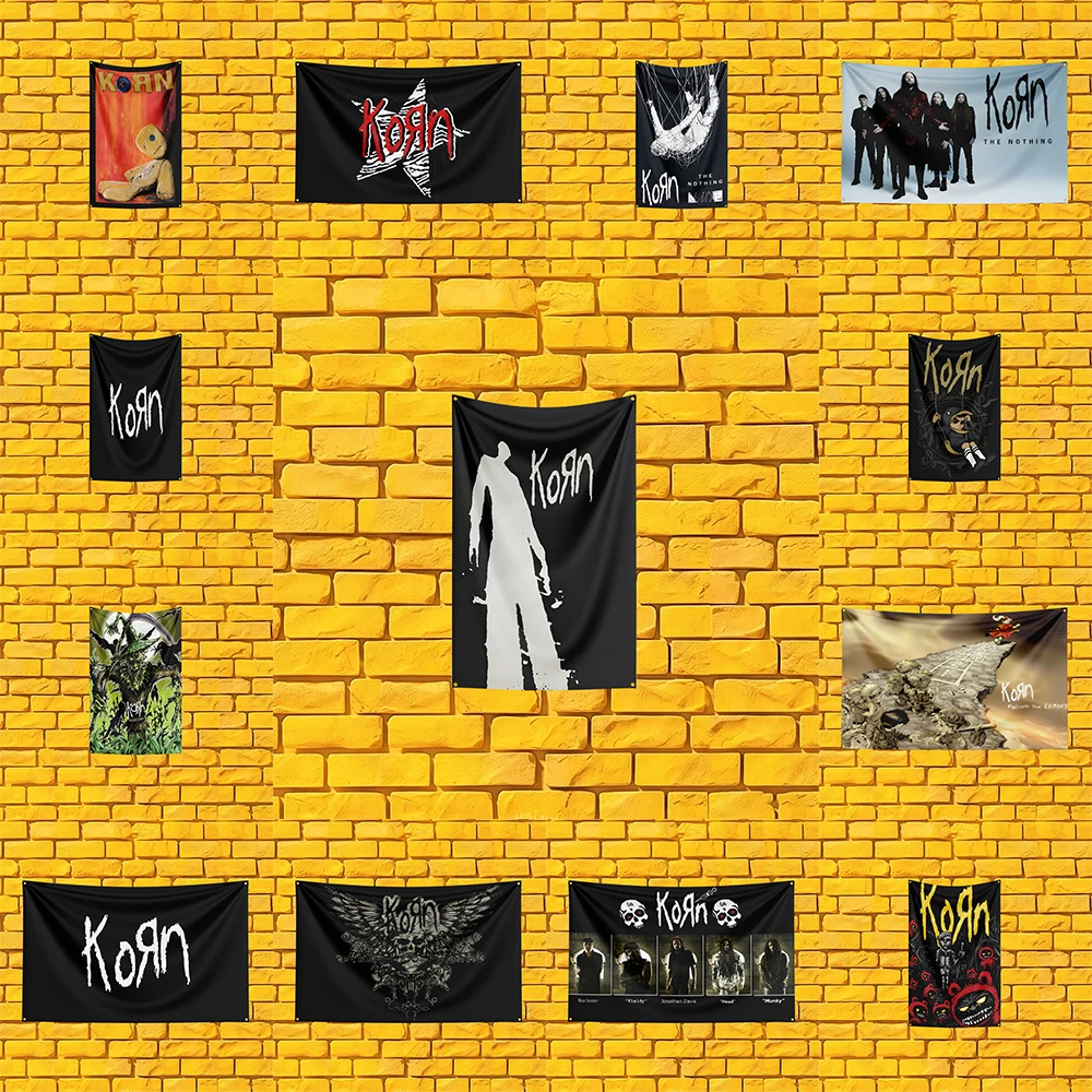 Korn Tribute Music Flag 3x5 FT Polyester Decorative Banner For Home Bar Music Room Gift