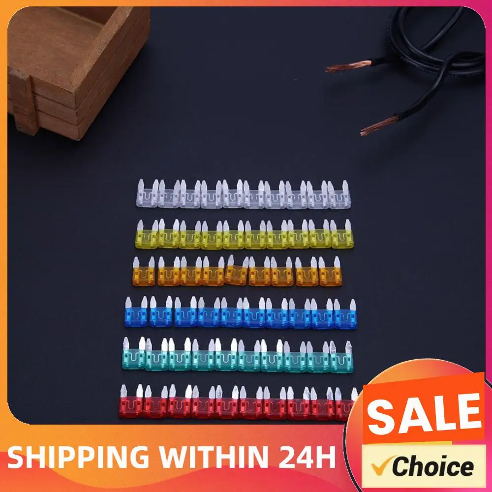 60Pcs Auto Car Truck Mini  Blade 5A 10A 15A 20A 25A 30A Mixed Set Kit Car Styling Auto Safety Blade