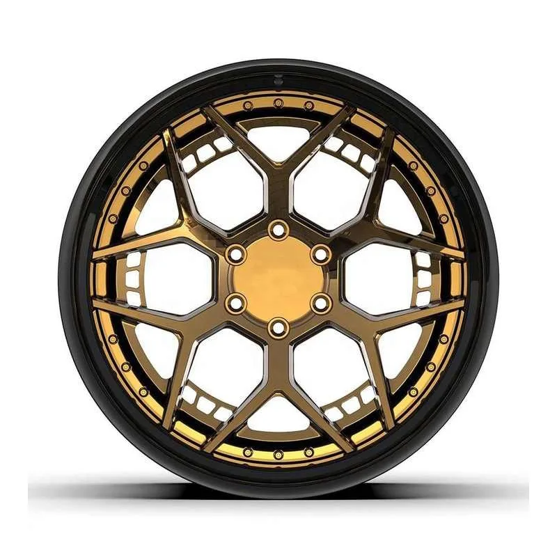 for 2-piece Gold Customized Luxury Forged Car Wheels 15 16 17 18 19 20 21 22 23 24 26 Inch Multi Spokes Wheels For Cars