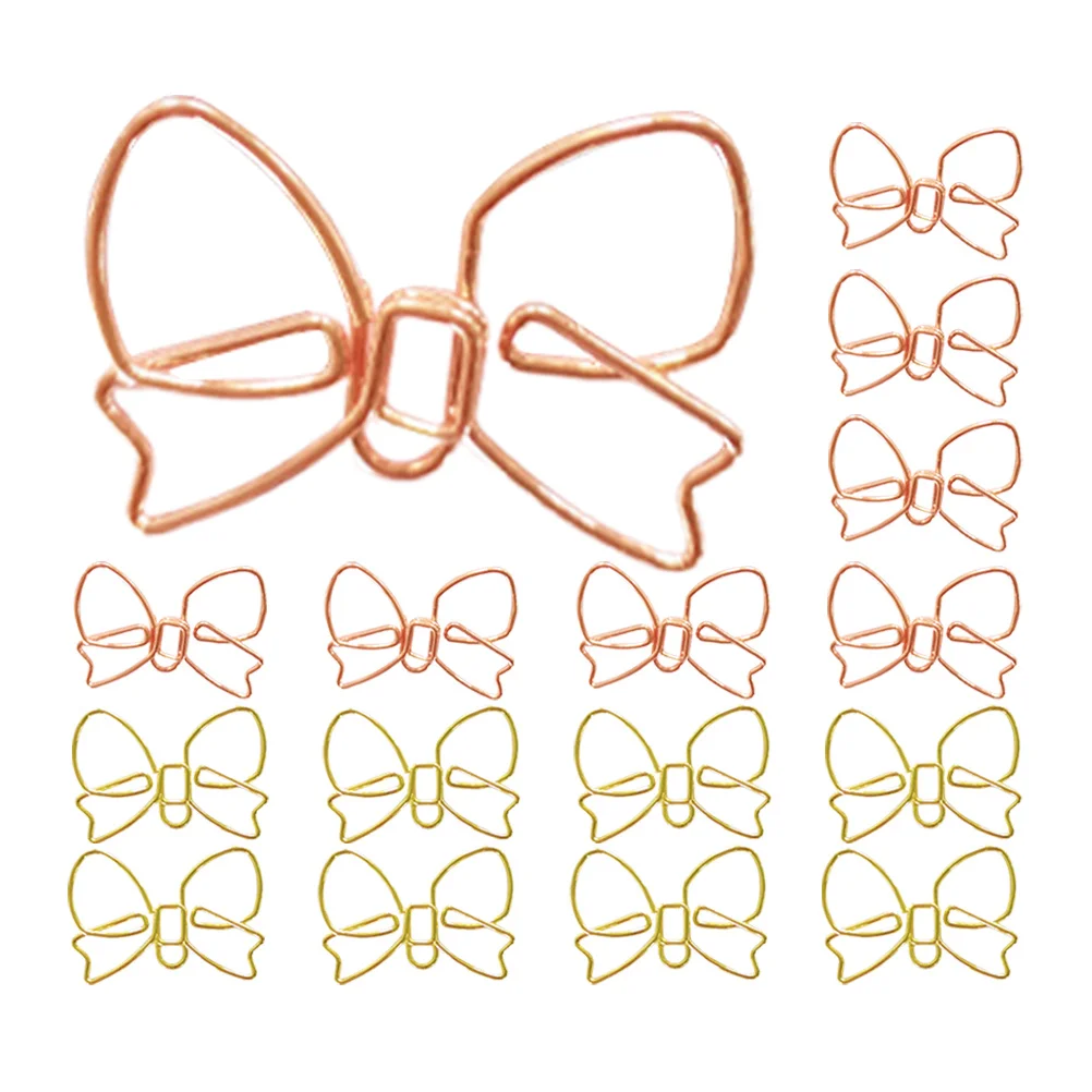 

30Pcs Bowknot Paper Clips Cute Metal Clips for School Office Home Bow Shaped Bookmarks Scrapbooking Journaling Supplies