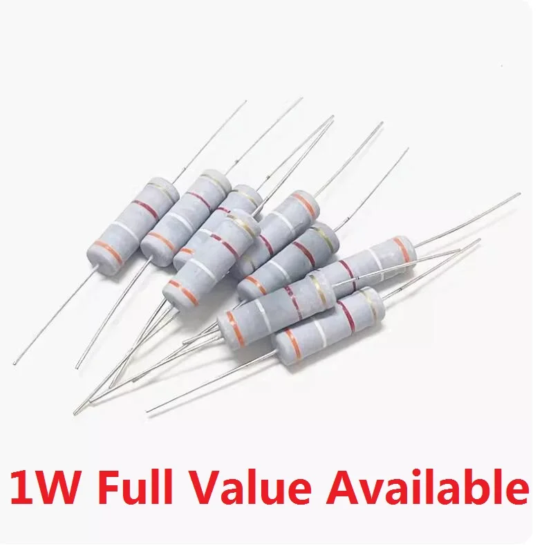 

Free Shipping 500pcs/lot 1W Carbon Film Resistor 0R to 1M 10K Ohm 10K 4.7k 2.2K 1K 100K 470K 100R 360R 680R 910R +-5%