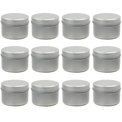 12 Pieces 8 OZ Candle Tins in Bulk DIY Candle Making Containers with Lids Metal Storage Tins for Candy and Gifts Party Supplies