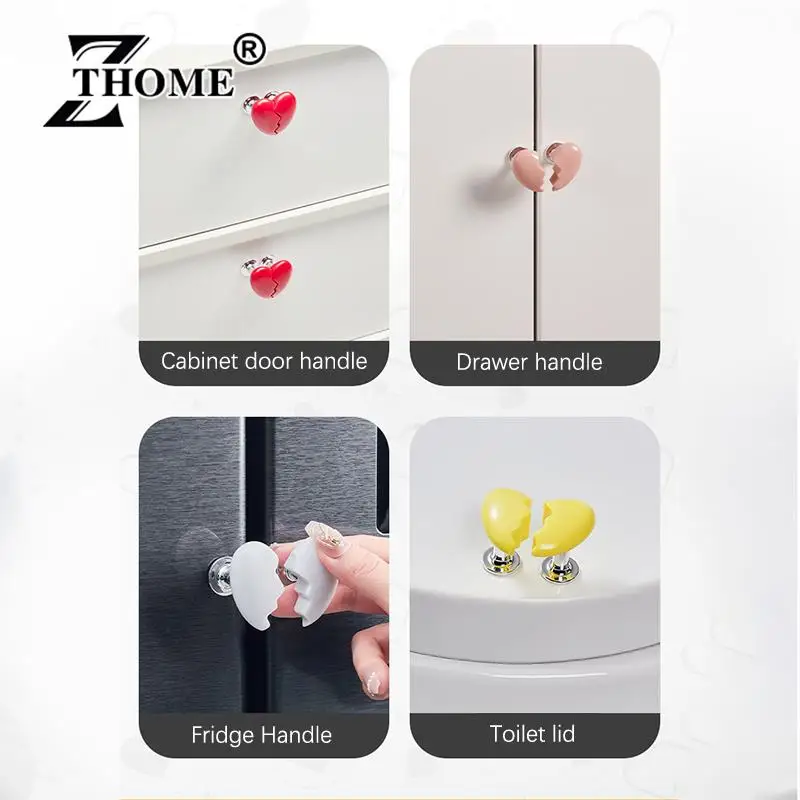 Toilet Button Broken Heart Shape Toilet Press Button Water Tank Push Switch Nail Art Assistant Cabinet Door Drawer Handle