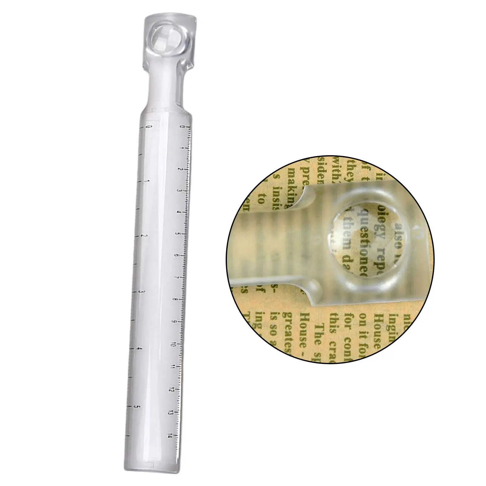 Portable Handheld Clear Magnifying Ruler for Reading Papers Document Labels