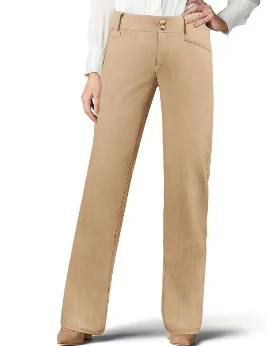 Women Trousers Straight Leg Casual Pants Women's Stretch High Waist Smoke Pipe Pants Professional Style Small Tapered Long Pants