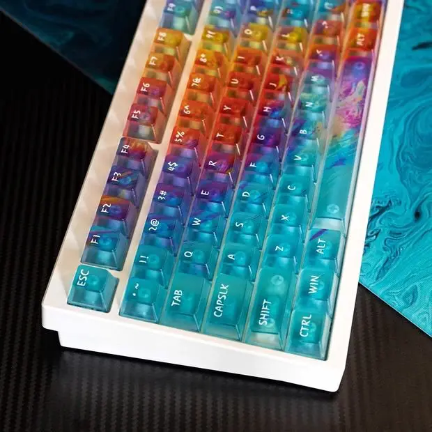 119 مفتاحًا متدرجًا، أغطية مفاتيح شفافة بخمسة جوانب، طباعة لوحة Ai3D، كمبيوتر Chreey للخشب ولوحات المفاتيح الميكانيكية الأخرى #5