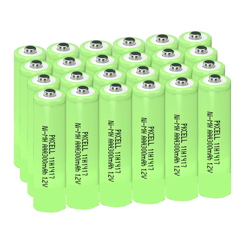 PKCELL 24 قطعة 1.2 فولت AAA 300 مللي أمبير ni-mh AAA بطارية قابلة للشحن 300 مللي أمبير بطاريات الطاقة الشمسية لأضواء الحديقة الشمسية