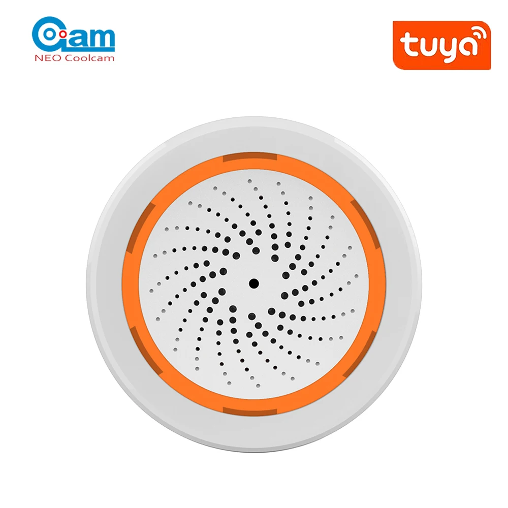 Coolcam Tuya Zigbee Smart Sirene Alarm Voor Home Security Met Strobe Waarschuwingen Ondersteuning Usb Kabel Power Up Werkt Met Tuya smart Hub