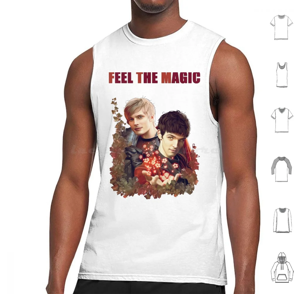 Merlin : Feel The Magic Tank Tops Vest Sleeveless Magic Trick Wizard Spell Sorcery Show Merlin Magical Character Male Man