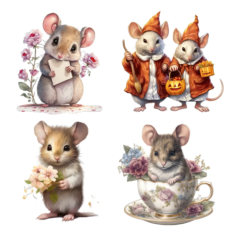 Three Ratels Q3 Cute Little Mouse Animal Cartoon Waterproof Refrigerator Sticker Home Decoration Wall Decal