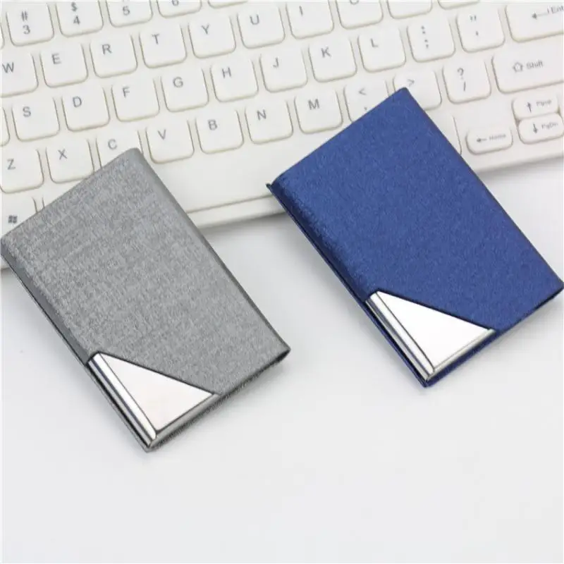 Hochwertiger Visitenkartenhalter aus PU-Leder und Metall, schlankes Design, verschiedene Farben, perfekt für den täglichen Gebrauch im Büro. – Detail 11
