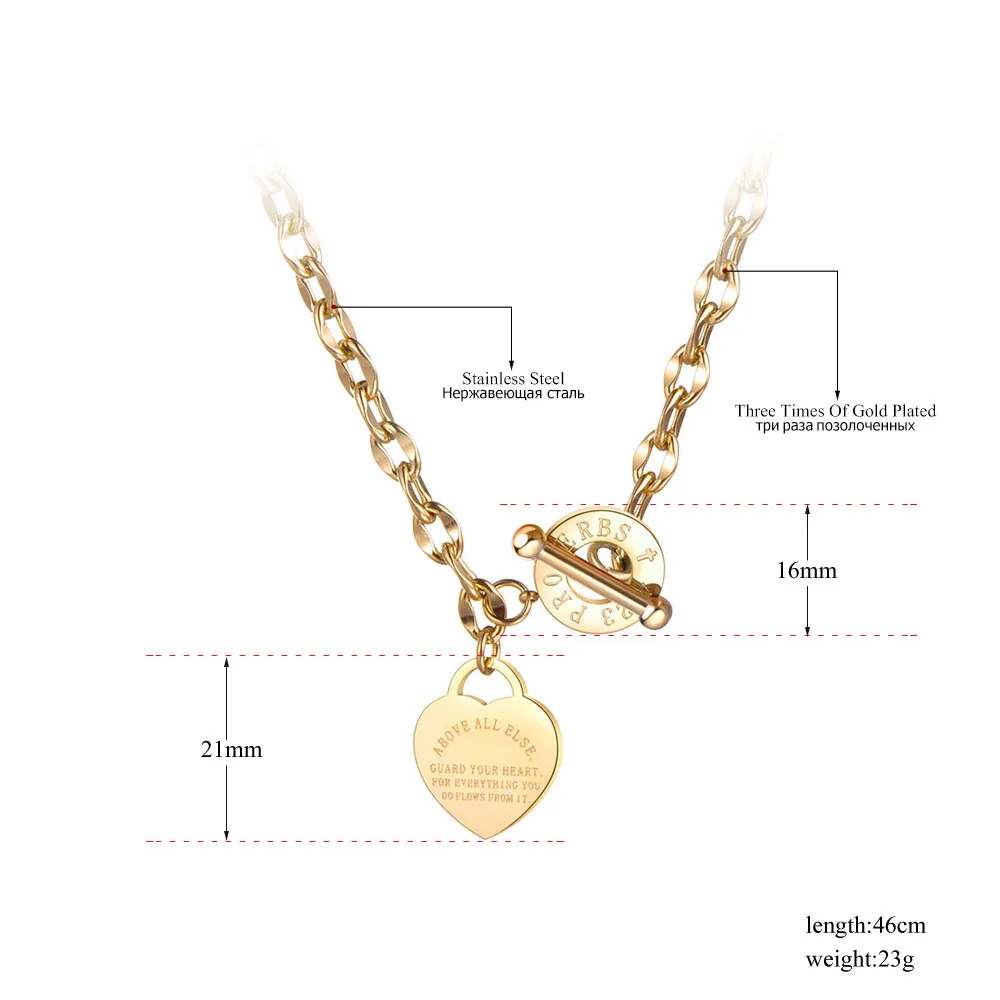 قلادة من الفولاذ المقاوم للصدأ مع سحر القلب للنساء ، قلادة القوطية الجديدة ، سلسلة الأمثال الدينية الكتاب المقدس ، قلادة ، AN19085