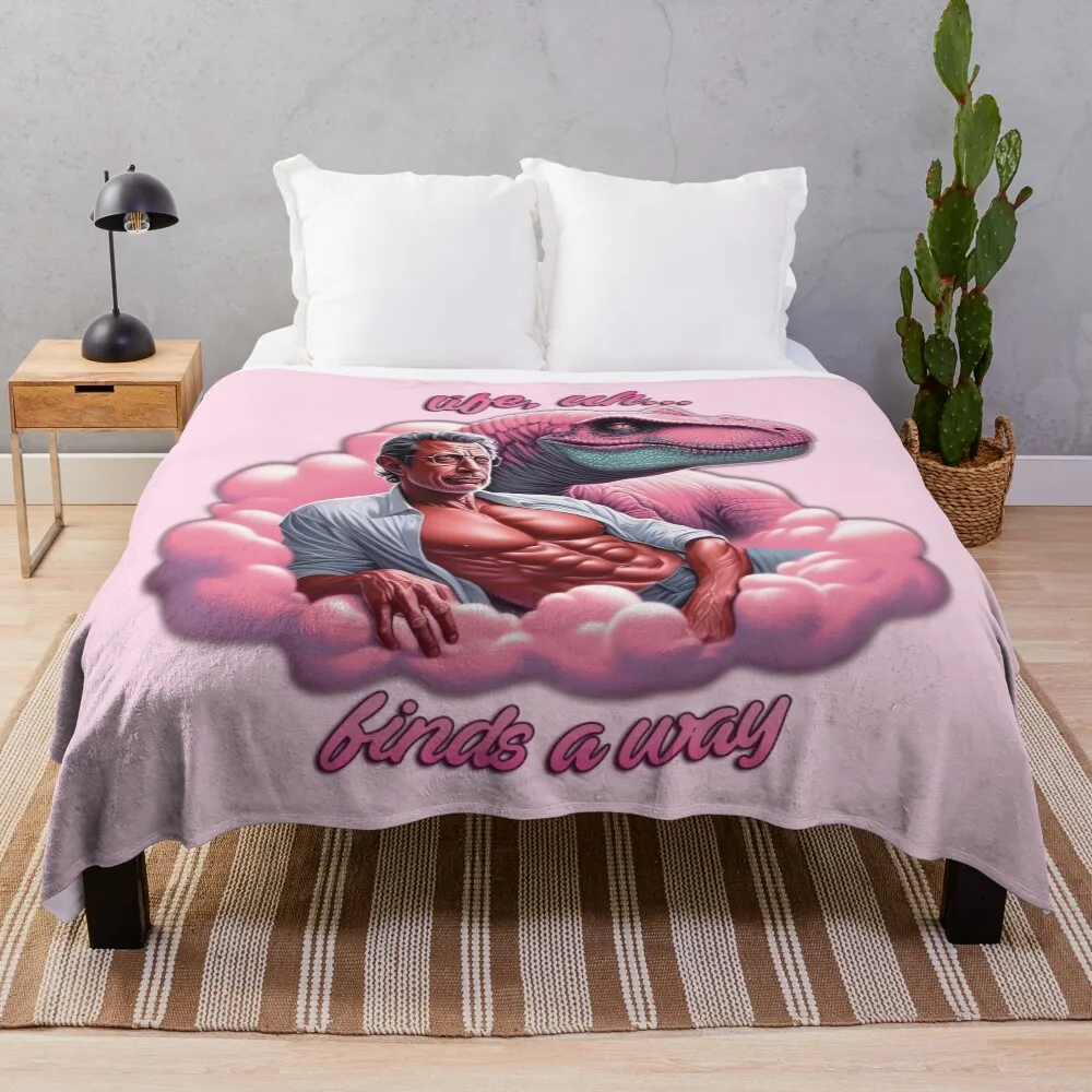 

Life, uh... Finds a Way Pink Ian Malcolm Throw Blanket Men's Soft Warm Throw Blanket for Couch