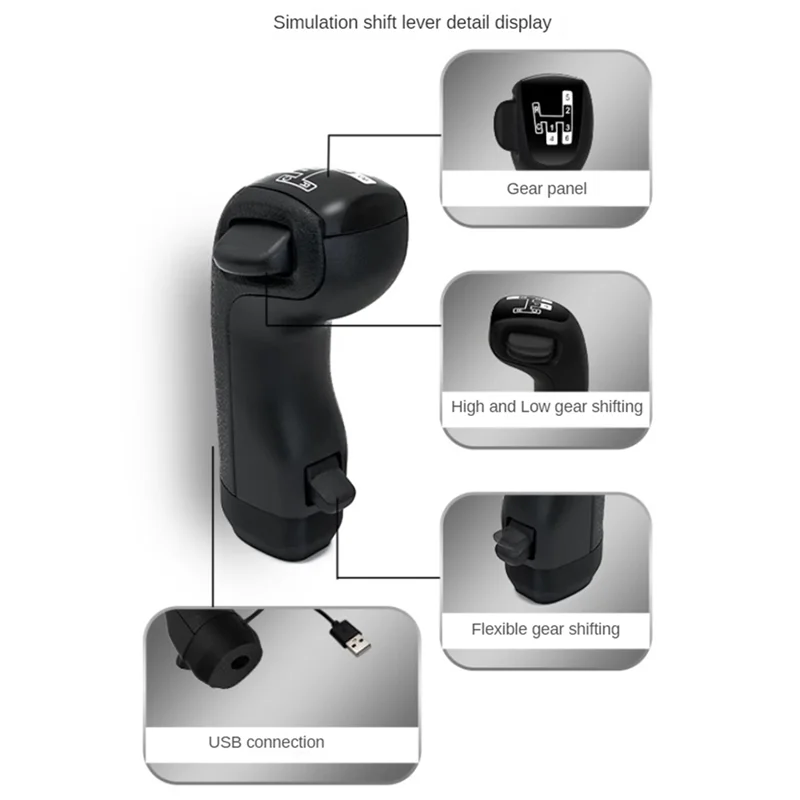 YSUN-PC USBハイローギアシミュレーターシフターノブ Logitech G29 G27 G25 ATS ETS2 TH8Aトラックシミュレーターゲーム対応