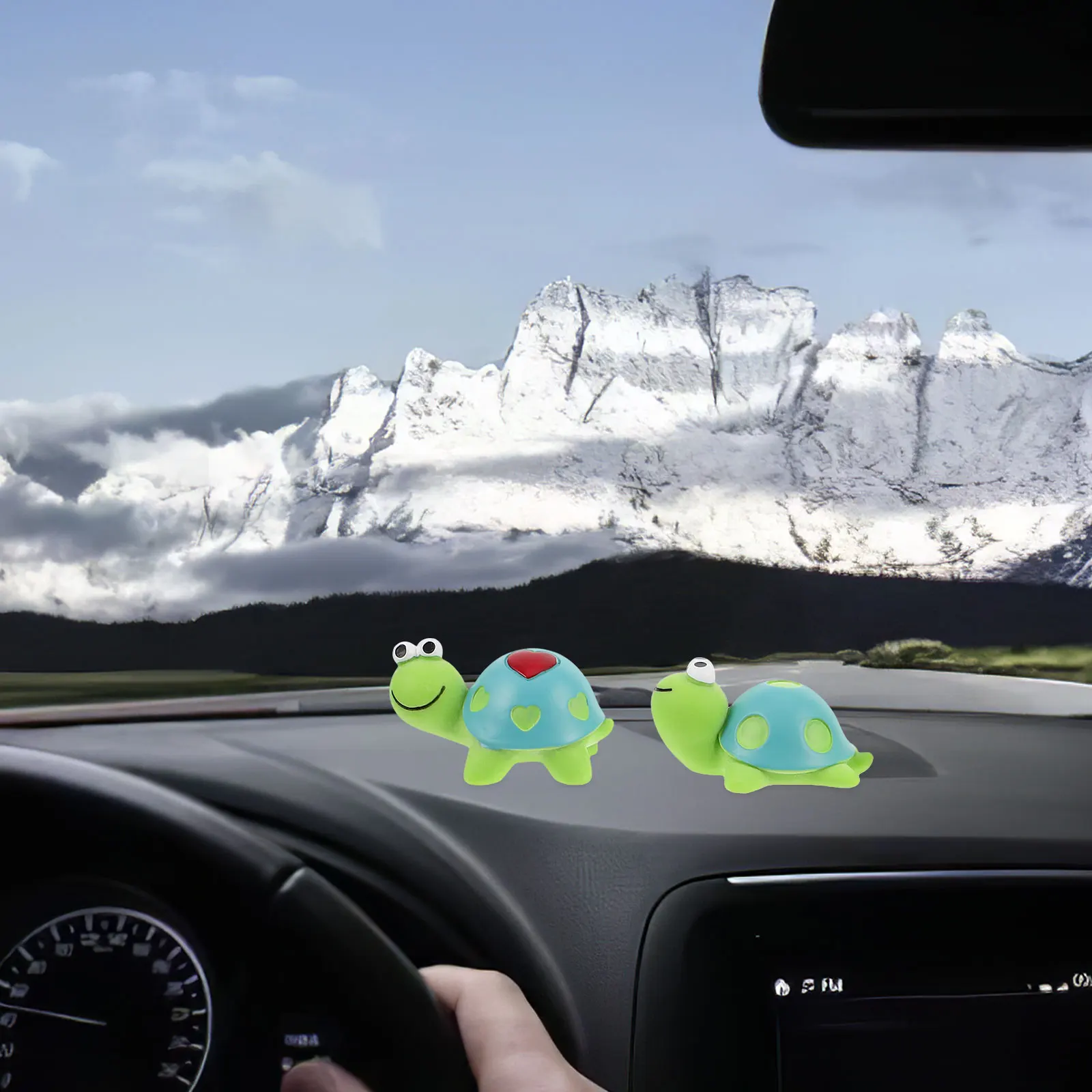 

4pcs Car Dashboard Ornaments Cute Turtle Figurines Decor Accessories Interior Aesthetic Display Screen Decorations Easy