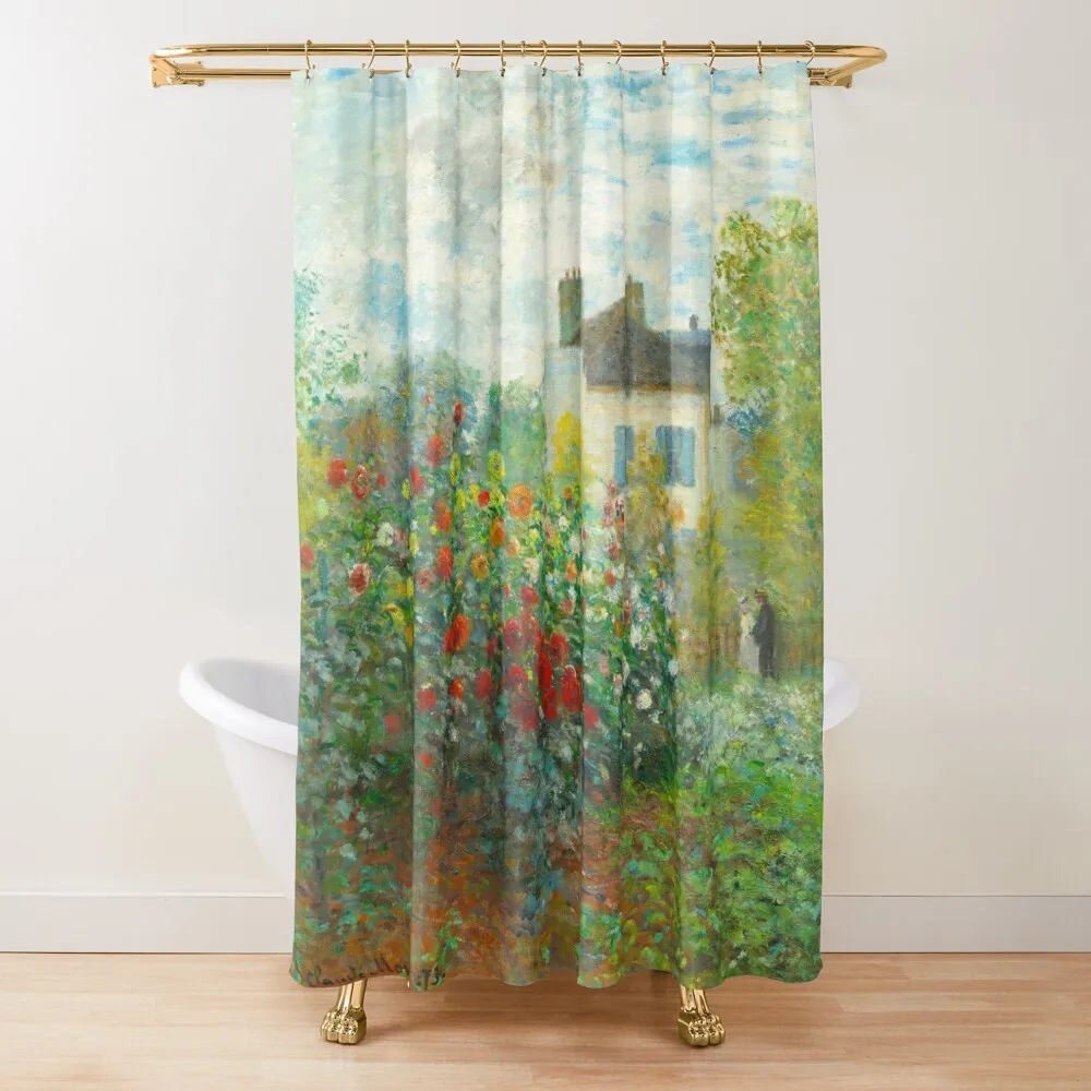 

CLAUDE MONET HD - The Artist's Garden (1873) Shower Curtain Window Modern Bathroom Accessories Curtain