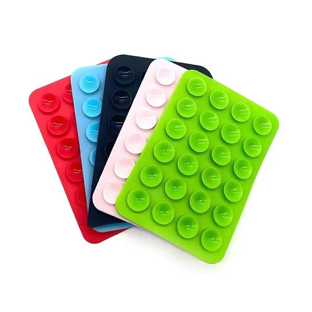 Suporte de Telefone de Silicone com Ventosa Multifuncional, Suporte de Parede Quadrado Antiderrapante com Adesivo Traseiro de Face Única