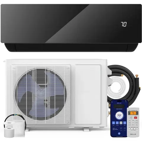 Mini Split AC Wifi verfügt über eine Wärmepumpe. Energiesparend kühlt bis zu 550 Quadratfuß und vorladenes kanalloses Wechselrichtersystem mit Pumpe