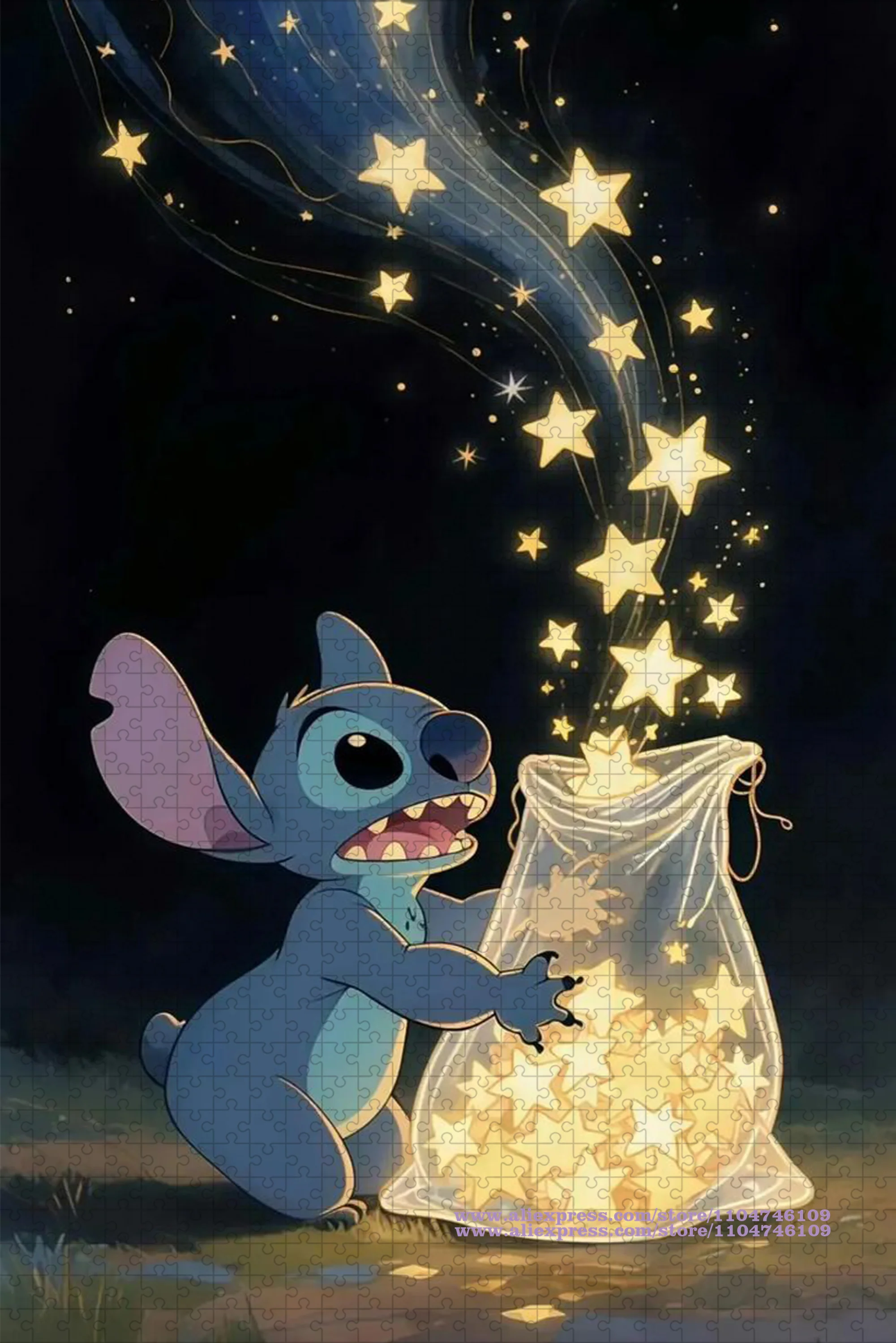 ديزني أنيمي ليلو وستيتش لغز بانوراما 108/200/300/500/1000/1500 قطعة ألغاز الذكاء للأطفال والكبار ديكور المنزل #2