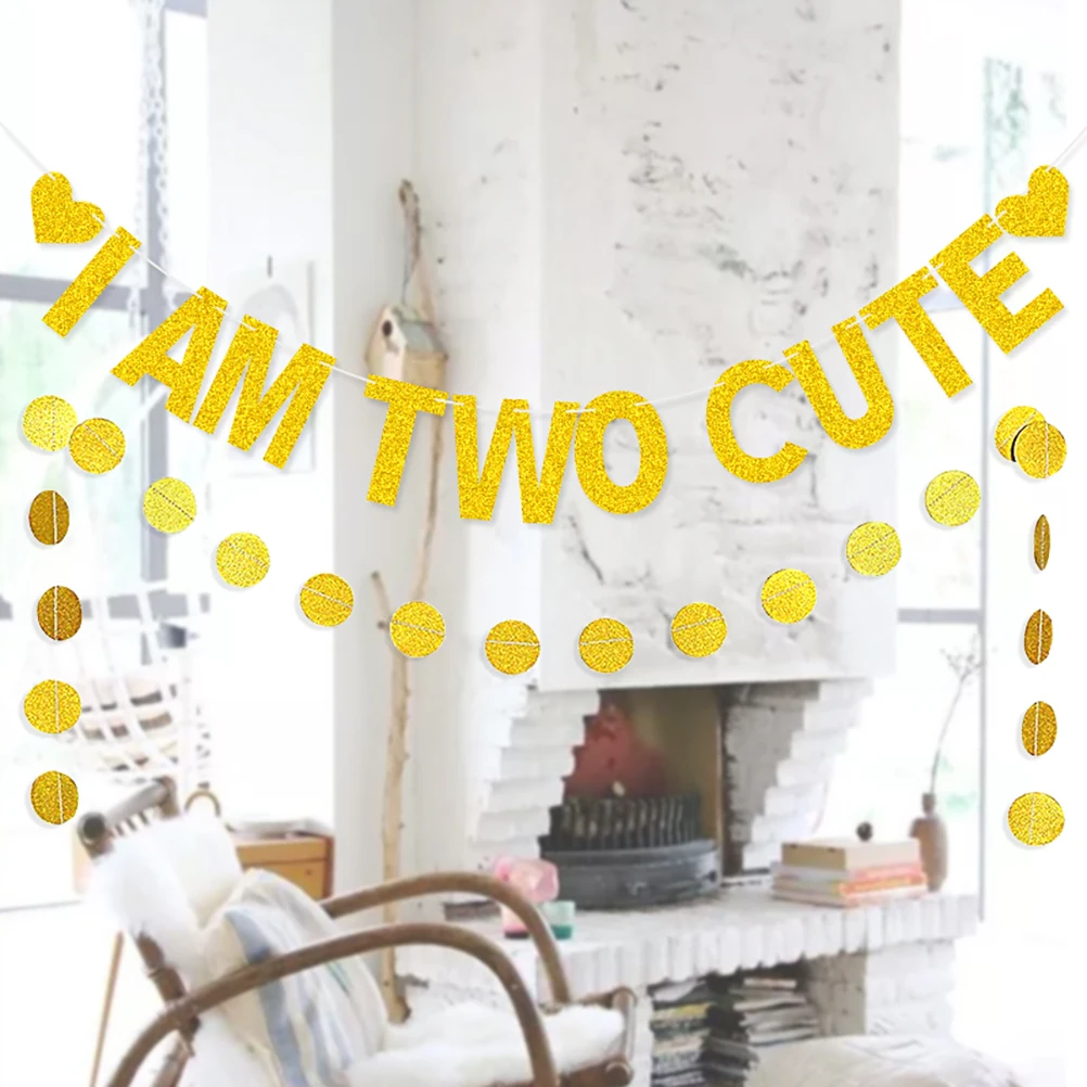 

2 Pcs Birthday Decoration Banner Party nament Birthday Hanging Banner Child Celebration Hanging Festive Supplies