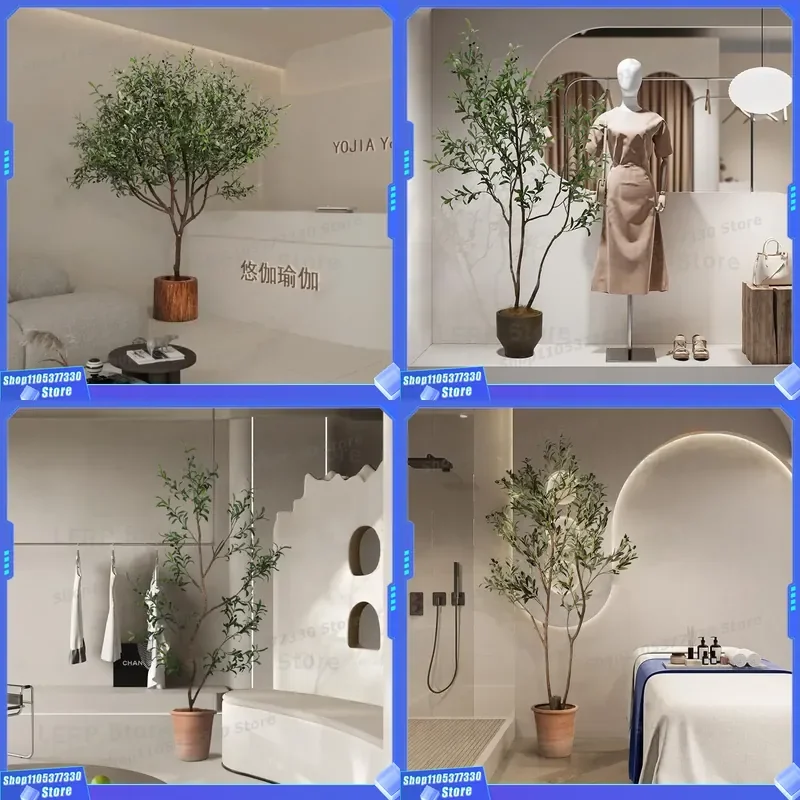 Large Artificial Olive Tree Bonsai High End Fake Green Plant Floor Standing Potted Decoration For Clothing Store Advanced