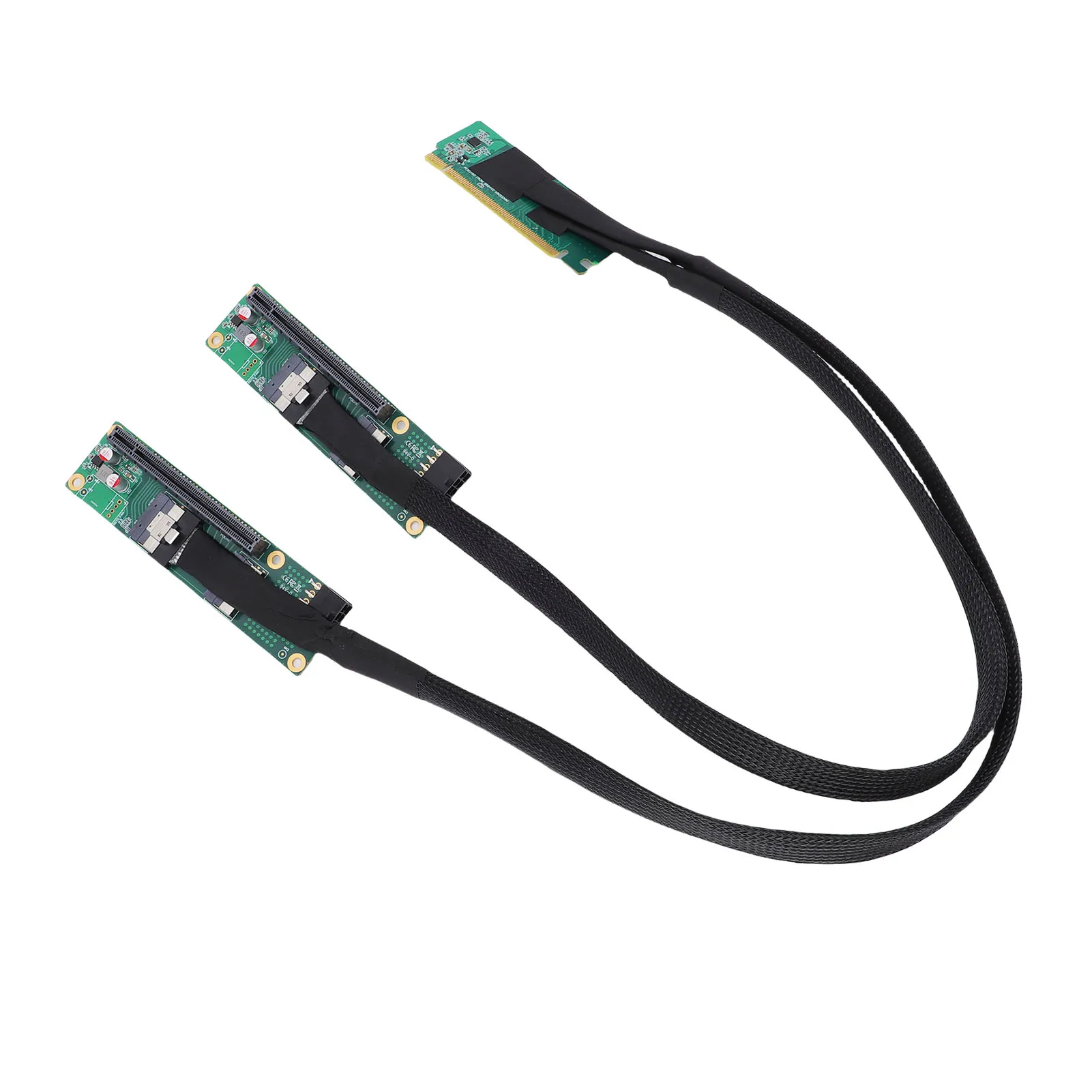PCIe 4.0 X16 to SFF-8654 X2 Adapter Cable High Performance PCIe 4.0 to SFF-8654 Split Extender for Computer Motherboards