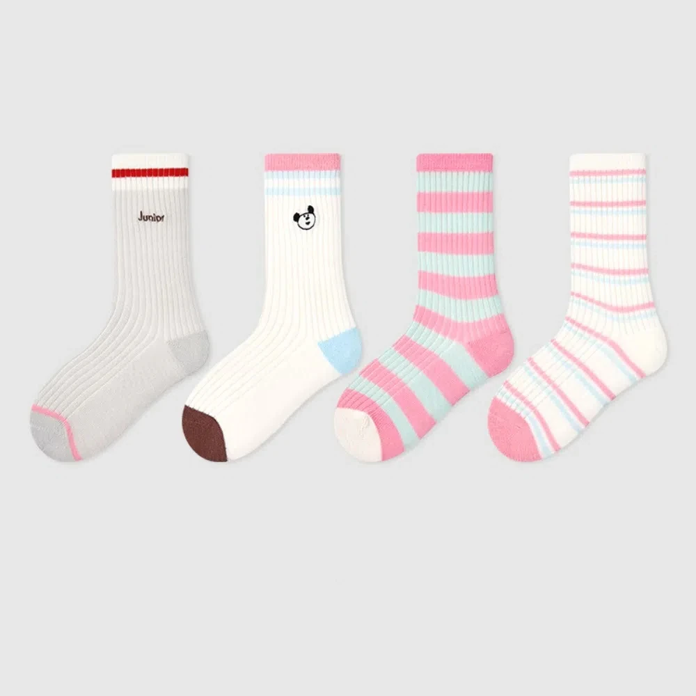 

4 пары/пакет, милые хлопковые детские носки, дышащие носки с рисунком щенка, детские сетчатые носки для мальчиков и девочек