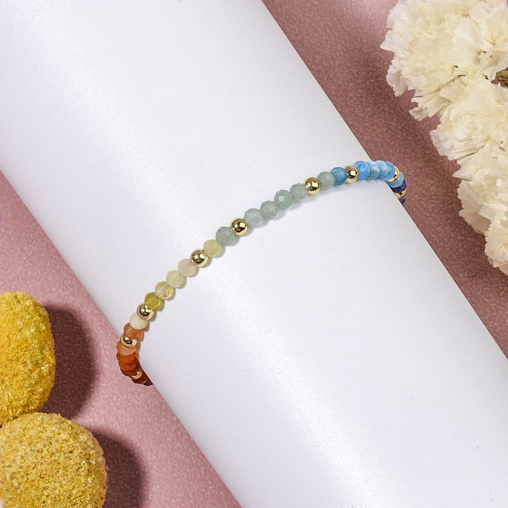 Natural Stone Mixed Gemstone Bead Bracelet, Versatile Style
