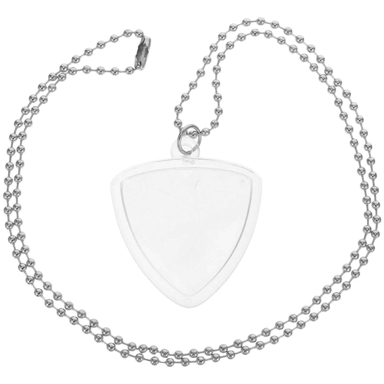 

Guitar Pick Holder Necklace - Clear Guitar Pick Storage Necklace Transparent Plectrum Holder Box Pendant for Guitarists Lovers