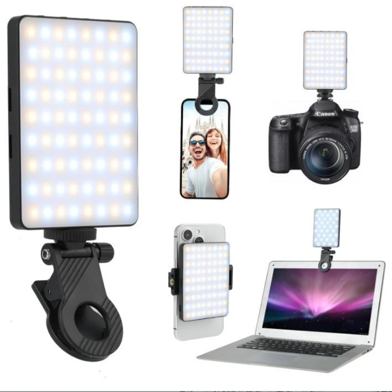 Phone Clip Fill Light RGB Flash Selfie Light Camera Phone Tablet Video Fill Light Portable Colorful Fill Light