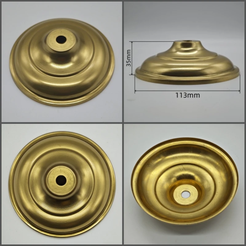 Brass Table Lamp Base Unpolished Desk Light Canopy Base Copper Ceiling Plate Customizable Processing of Copper DIY Accessories