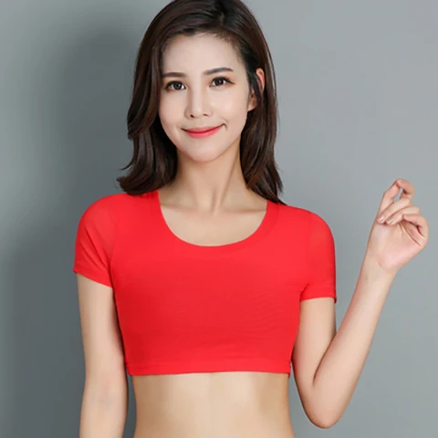 

Summer New Women's Lace Mesh Short Base Shirt round Neck Short Sleeve Inner Wear T-shirt Slim Fit Pure Color Versatile Style