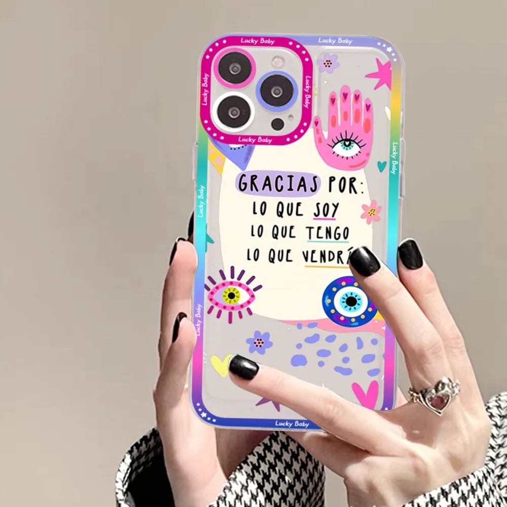 Funny Turkish Lucky Blue Evil Eye Phone Case For IPhone 15 14 13 12 11 Pro Max Mini X Xs XR Transparent Case