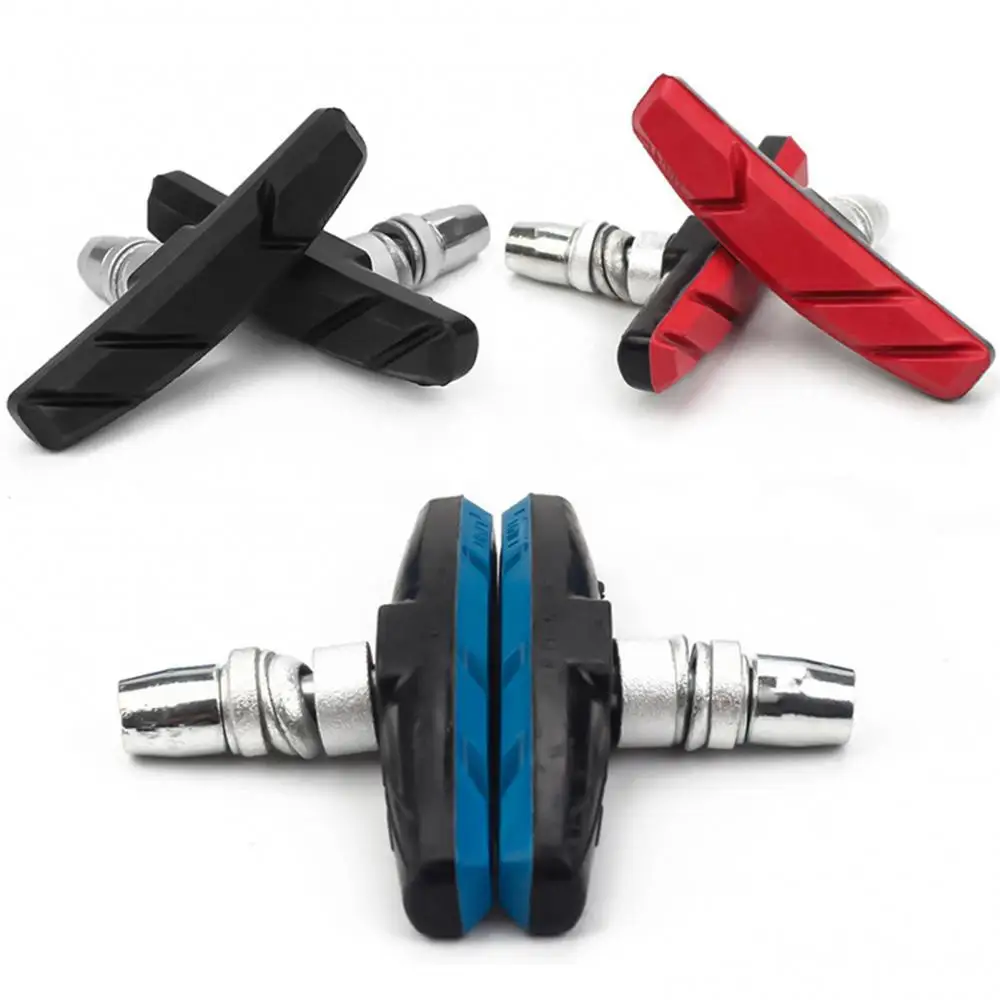 1 Pair Mountain Road Mute Bike Brake pads MTB Bicycle Braking V-Brake Holder Shoes Rubber Blocks Durable Cycling Accessories