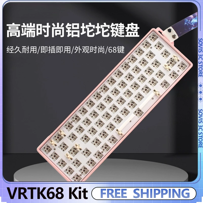 

VRTK68 Mechanical Keyboard Aluminum Wired Keyboard Kit 3/5-Pin Switch RGB Hot-swap Gaming Office Keyboard PC Gamer Custom Gift