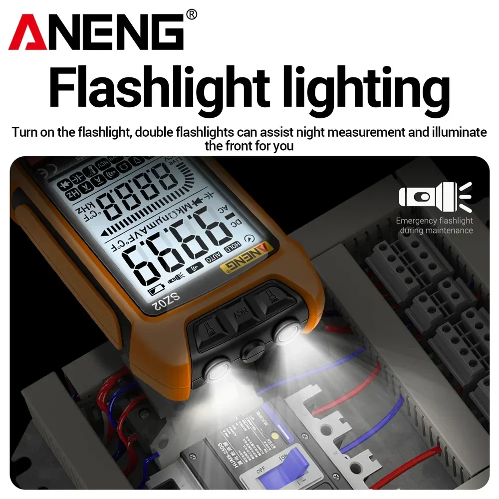 ANENG Digital Multimeter SZ02 Smart 9999 Counts True RMS Auto Capacitance Meter Voltmeter Resistance Temperature Multimetro Test