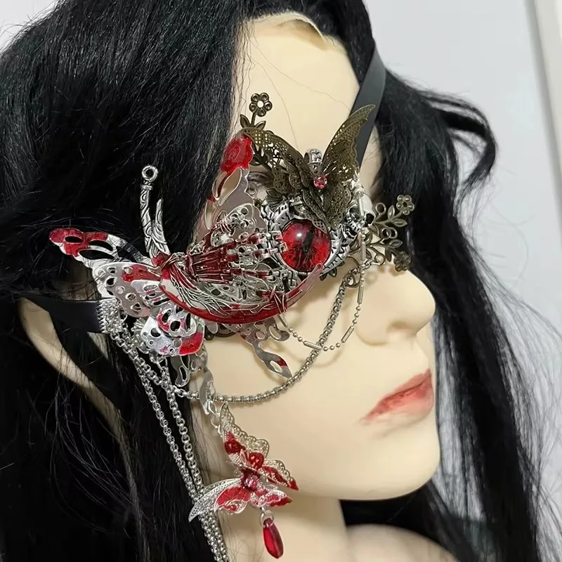 Anime Heaven Officials Blessing Tian Guan Ci Fu Hua Cheng Cosplay Eyeshade Eyepatch Butterfly Eye Mask Jewelry Costume Props view 3