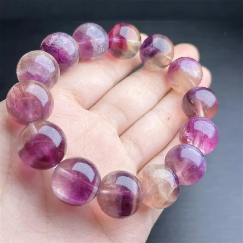 

16MM Natural Thousands Of Layers Of Fluorite Bracelet Gemstone Crystal Jewelry Bangle For Women Healing Holiday Gift 1pcs