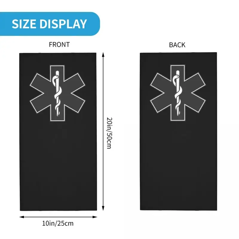 EMS نجم الحياة وشاح الوجه متعدد الاستخدامات ، غطاء الرقبة باندانا ، بالاكلافا المطبوعة ، عقال الرأس ، الرياضة للرجال والنساء ، غطاء مقاوم للرياح